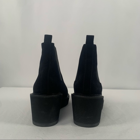 Cecelia New York Gemma Suede Wedge Bootie in Black Size 6 - Picture 7 of 8